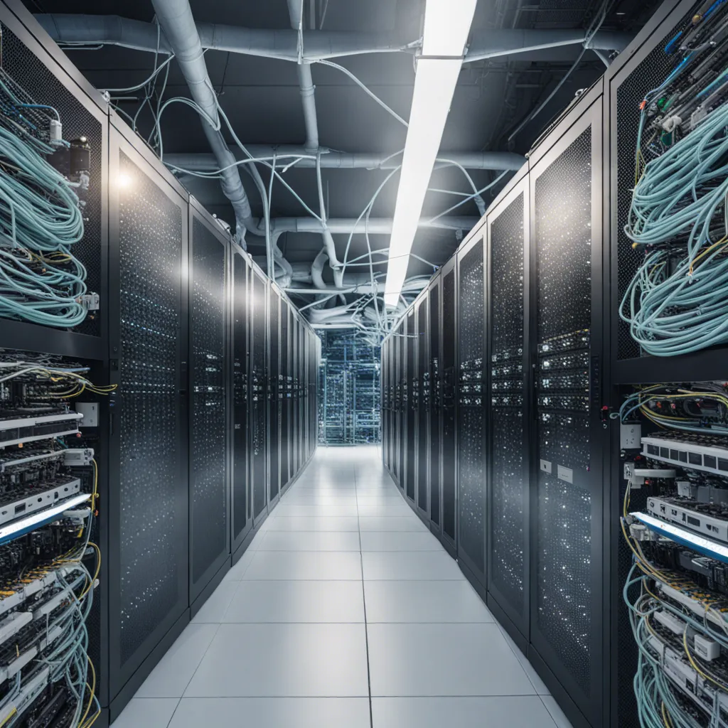 Structured network cabling in a server rack