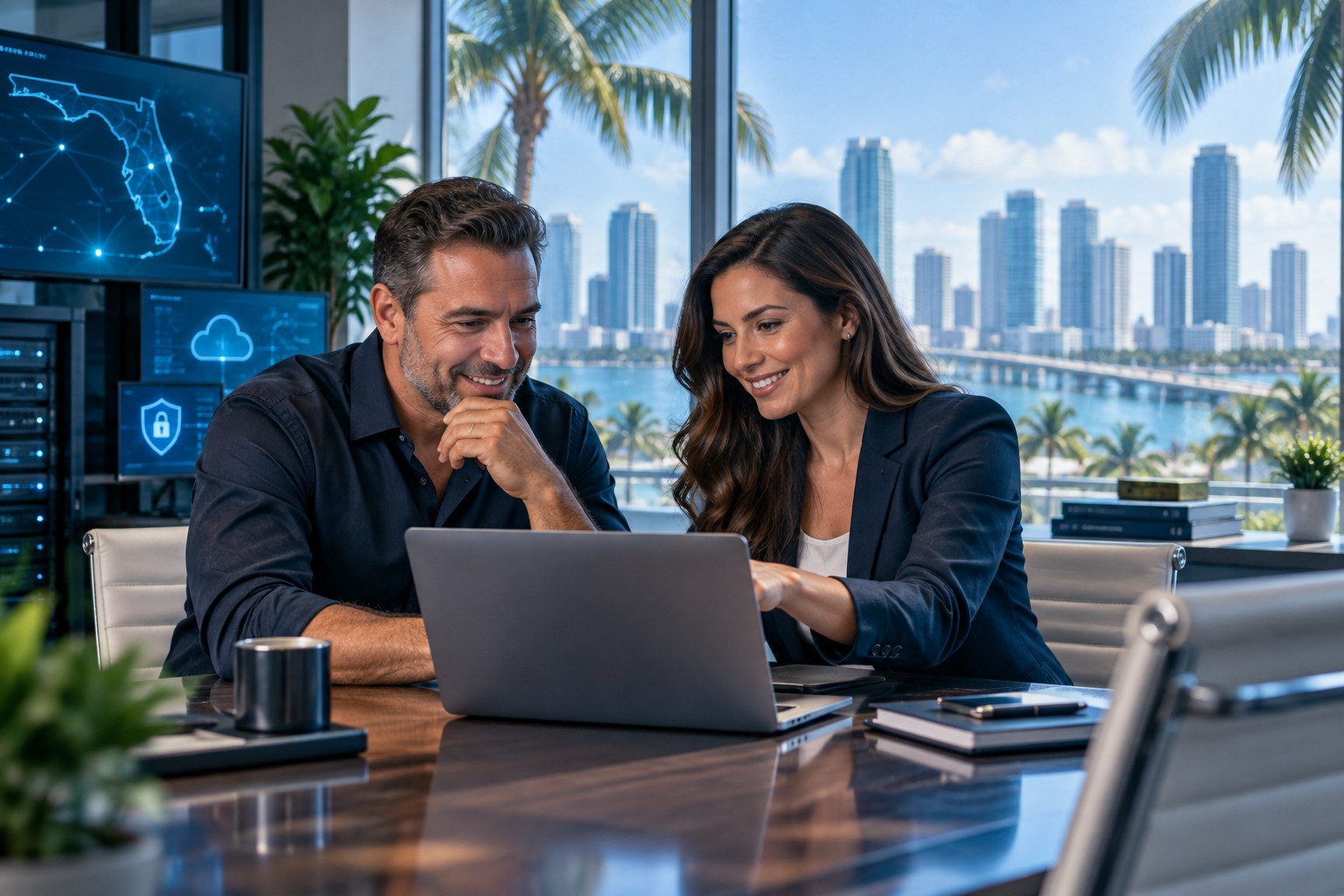 CG Networks IT advisor collaborating with a South Florida business owner